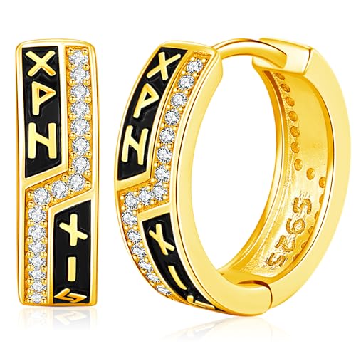 Wikinger Ohrringe für Herren Frauen, 925 Sterling Silber Nordische Wikinger Ohrringe Viking Rune Ohrschmuck Schmuck Weihnachts Geschenke für Herren Damen von Odinstone