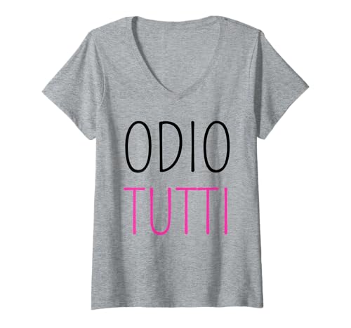 Damen Hasse alle Lustiges Geschenk Mann und Frau T-Shirt mit V-Ausschnitt Damen Hasse alle Lustiges Geschenk Mann und Frau T-Shirt mit V-Ausschnitt von Odio Tutti