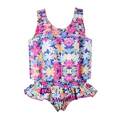 Badeanzug Mädchen Baby Kinder Kleinkind Jungen Schwimmweste Schwimmhilfe Schwimmanzug mit Verstellbarem Floating Schwimmkraft Bademode Schwimmen Lernen Ausbildung Anzug A#Violett-Blume 18-24 Monate von Odizli