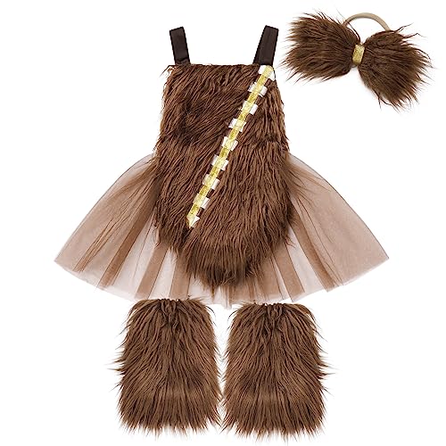 Neugeborene Baby Mädchen Jungen Weihnachten Kostüm Weihnachtsoutfit Rentiere Rückenfrei Tutu Tüllkleid Body Strampler Outfit Fotoshooting Babykleidung Cosplay Kleidung Chewbacca 18-24 Monate von Odizli