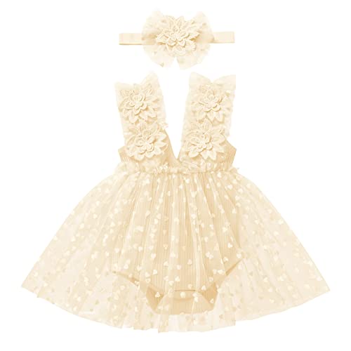 Odizli 1 Geburtstag Mädchen Outfit Ärmellos Gestrickt Strampler Kleid Tüllkleid+Stirnband Kleidung Babykleidung Neugeborene Erstausstattung Babysachen Set Baby Fotoshooting Aprikose Blume 0-6 Monate Odizli 1 Geburtstag Mädchen Outfit Ärmellos Gestrickt Strampler Kleid Tüllkleid+Stirnband Kleidung Babykleidung Neugeborene Erstausstattung Babysachen Set Baby Fotoshooting Aprikose Blume 0-6 Monate von Odizli