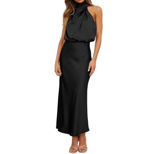 Odizli Abendkleider Elegant für Hochzeit Damen Ärmellos Neckholder Satin Lang Ballkleider Hochzeitsgäste Festlich Hochzeitskleid Cocktailkleid Partykleid Abschlusskleid Sommerkleid Schwarz S Odizli Abendkleider Elegant für Hochzeit Damen Ärmellos Neckholder Satin Lang Ballkleider Hochzeitsgäste Festlich Hochzeitskleid Cocktailkleid Partykleid Abschlusskleid Sommerkleid Schwarz S von Odizli