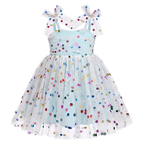 Baby Kleidung Mädchen Kleinkind Ärmellos Glitzer Pailletten Prinzessin Tutu Tüllkleid Erster 1. Geburtstag Hochzeit Partykleid Sommerkleid Born Kleid Fotoshooting Babykleidung Blau 6-12 Monate von Odizli