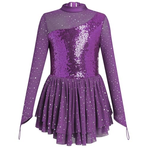 Odizli Ballettkleidung Mädchen Kinder Langarm Glitzer Pailletten Turnanzug Gymnastikanzug Ballett Mesh Tütü Ballettkleid Kürkleider Tanzkleid Ballerina Eiskunstlauf Kleider Lila 7-8 Jahre Odizli Ballettkleidung Mädchen Kinder Langarm Glitzer Pailletten Turnanzug Gymnastikanzug Ballett Mesh Tütü Ballettkleid Kürkleider Tanzkleid Ballerina Eiskunstlauf Kleider Lila 7-8 Jahre von Odizli