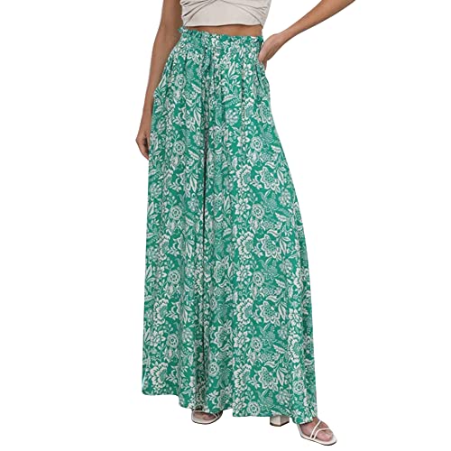 Odizli Hosenrock Damen Lang Boho Blume Chiffon Weite Hose Palazzo Schlaghose High Waist Culotte Baggy Strandhose Leicht Sommerhose Locker Marlenehose Haremshose Freizeithose Stoffhose Grün Blume S Odizli Hosenrock Damen Lang Boho Blume Chiffon Weite Hose Palazzo Schlaghose High Waist Culotte Baggy Strandhose Leicht Sommerhose Locker Marlenehose Haremshose Freizeithose Stoffhose Grün Blume S von Odizli