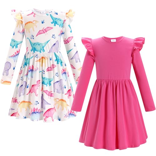 Odizli Kleider f�r M�dchen Kinder Kleinkind Herbst Winter Langarm Schmetterling Dinosaurier Blume A Linien M�dchenkleider Geburtstag Hochzeit Festliches Einschulungs Winterkleid Rosarot 4-5 Jahre Odizli Kleider f�r M�dchen Kinder Kleinkind Herbst Winter Langarm Schmetterling Dinosaurier Blume A Linien M�dchenkleider Geburtstag Hochzeit Festliches Einschulungs Winterkleid Rosarot 4-5 Jahre von Odizli