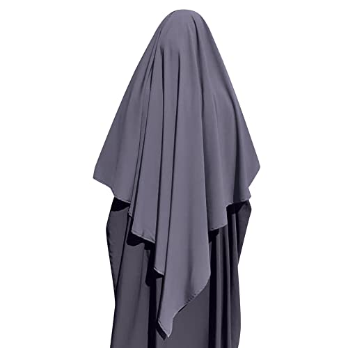 Odizli Kopftuch Damen Hijab Jersey Khimar Muslimisch Islamische Dubai Middle East Schal Scarf Halstuch Untertuch Frauen Sommer Herbst Tuch Arabische Jilbab Kaftan Ramadan Kleidung Dunkelgrau L von Odizli