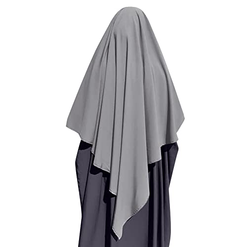 Odizli Kopftuch Damen Hijab Jersey Khimar Muslimisch Islamische Dubai Middle East Schal Scarf Halstuch Untertuch Frauen Sommer Herbst Tuch Arabische Jilbab Kaftan Ramadan Kleidung Hellgrau L von Odizli