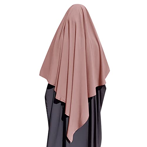 Odizli Kopftuch Damen Hijab Jersey Khimar Muslimisch Islamische Dubai Middle East Schal Scarf Halstuch Untertuch Frauen Sommer Herbst Tuch Arabische Jilbab Kaftan Ramadan Kleidung Rosa L von Odizli