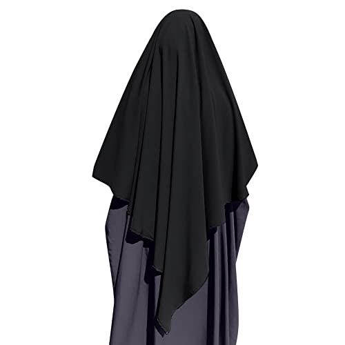 Odizli Kopftuch Damen Hijab Jersey Khimar Muslimisch Islamische Dubai Middle East Schal Scarf Halstuch Untertuch Frauen Sommer Herbst Tuch Arabische Jilbab Kaftan Ramadan Kleidung Schwarz L von Odizli