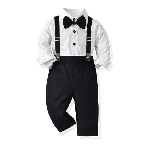Odizli Neugeborenen Baby Jungen kinder kleidung Langarm Hemd+Hosenträger+Fliege+Hosen 4tlg Bekleidungssets Gentleman Festliche Taufe Geburtstagsparty Anzug Set Fotoshooting Weiß+Schwarz 2-3 Jahre Odizli Neugeborenen Baby Jungen kinder kleidung Langarm Hemd+Hosenträger+Fliege+Hosen 4tlg Bekleidungssets Gentleman Festliche Taufe Geburtstagsparty Anzug Set Fotoshooting Weiß+Schwarz 2-3 Jahre von Odizli