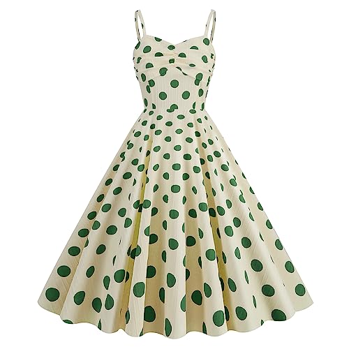 Odizli Rockabilly Kleider Damen 50er Jahre Petticoat Kleid Vintage Elegant Spaghettiträger Sommer Swing Coctailkleid Festlich Hochzeit Hochzeitsgast Partykleid Kurz Abendkleid Aprikose Grün L Odizli Rockabilly Kleider Damen 50er Jahre Petticoat Kleid Vintage Elegant Spaghettiträger Sommer Swing Coctailkleid Festlich Hochzeit Hochzeitsgast Partykleid Kurz Abendkleid Aprikose Grün L von Odizli