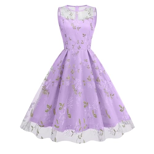 Odizli Rockabilly Kleider Damen 50er Jahre Vintage Elegant Sommer Ärmellos Mesh Blume Stickerei Tüllkleid Petticoat Swing Coctailkleid Festlich Hochzeit Hochzeitsgast Kurz Abendkleid Lila Grün S Odizli Rockabilly Kleider Damen 50er Jahre Vintage Elegant Sommer Ärmellos Mesh Blume Stickerei Tüllkleid Petticoat Swing Coctailkleid Festlich Hochzeit Hochzeitsgast Kurz Abendkleid Lila Grün S von Odizli