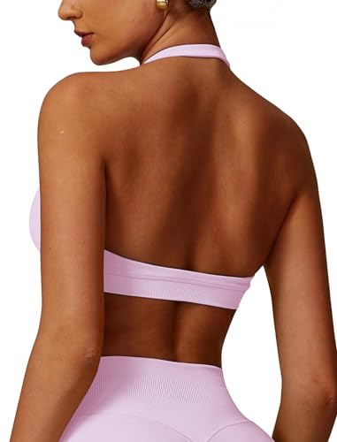 Odizli Sport BH Damen Starker Halt Große Brüste Sportunterwäsche Push Up Neckholder Rückenfrei Sportbh ohne Bügel Bügelloser Yoga Fitness Bustier Bra Top Oberteile Frauen Sporttop Rosa S Odizli Sport BH Damen Starker Halt Große Brüste Sportunterwäsche Push Up Neckholder Rückenfrei Sportbh ohne Bügel Bügelloser Yoga Fitness Bustier Bra Top Oberteile Frauen Sporttop Rosa S von Odizli