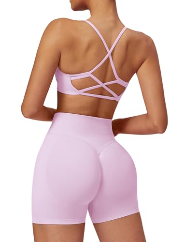 Odizli Sport Set Damen Rückenfrei Große Brüste Starker Halt BH + High Waist Shorts Kurz Sporthose Outfit Frauen Sportset Gym Workout Yoga Kleidung Sportanzug Sportkleidung Fitness Bekleidung Rosa S Odizli Sport Set Damen Rückenfrei Große Brüste Starker Halt BH + High Waist Shorts Kurz Sporthose Outfit Frauen Sportset Gym Workout Yoga Kleidung Sportanzug Sportkleidung Fitness Bekleidung Rosa S von Odizli