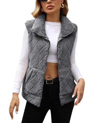 Odizli Teddy Weste Damen Herbst Winter Warm Flauschig Elegant Ärmellos Gilet Teddyfleece Teddywesten Teddyjacke Fleeceweste Fellweste Winterjacke Felljacke Kuscheljacke Grau L Odizli Teddy Weste Damen Herbst Winter Warm Flauschig Elegant Ärmellos Gilet Teddyfleece Teddywesten Teddyjacke Fleeceweste Fellweste Winterjacke Felljacke Kuscheljacke Grau L von Odizli