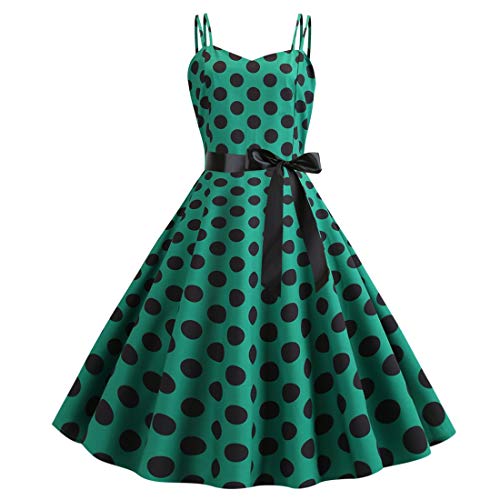 Rockabilly Kleider Damen 50er Jahre Vintage Retro 50s Petticoat Kleid Sommer Spaghettiträger Polka Dot Swing Pettycoatkleider Faltenrock Festlich Partykleid Coctailkleid Ballkleid Abendkleid Grün XL Rockabilly Kleider Damen 50er Jahre Vintage Retro 50s Petticoat Kleid Sommer Spaghettiträger Polka Dot Swing Pettycoatkleider Faltenrock Festlich Partykleid Coctailkleid Ballkleid Abendkleid Grün XL von Odizli