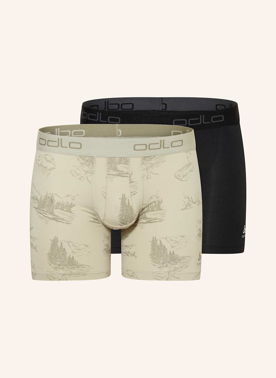 Odlo 2er-Pack Funktionswäsche-Boxershorts Active F-Dry Graphic schwarz Odlo 2er-Pack Funktionswäsche-Boxershorts Active F-Dry Graphic schwarz von Odlo