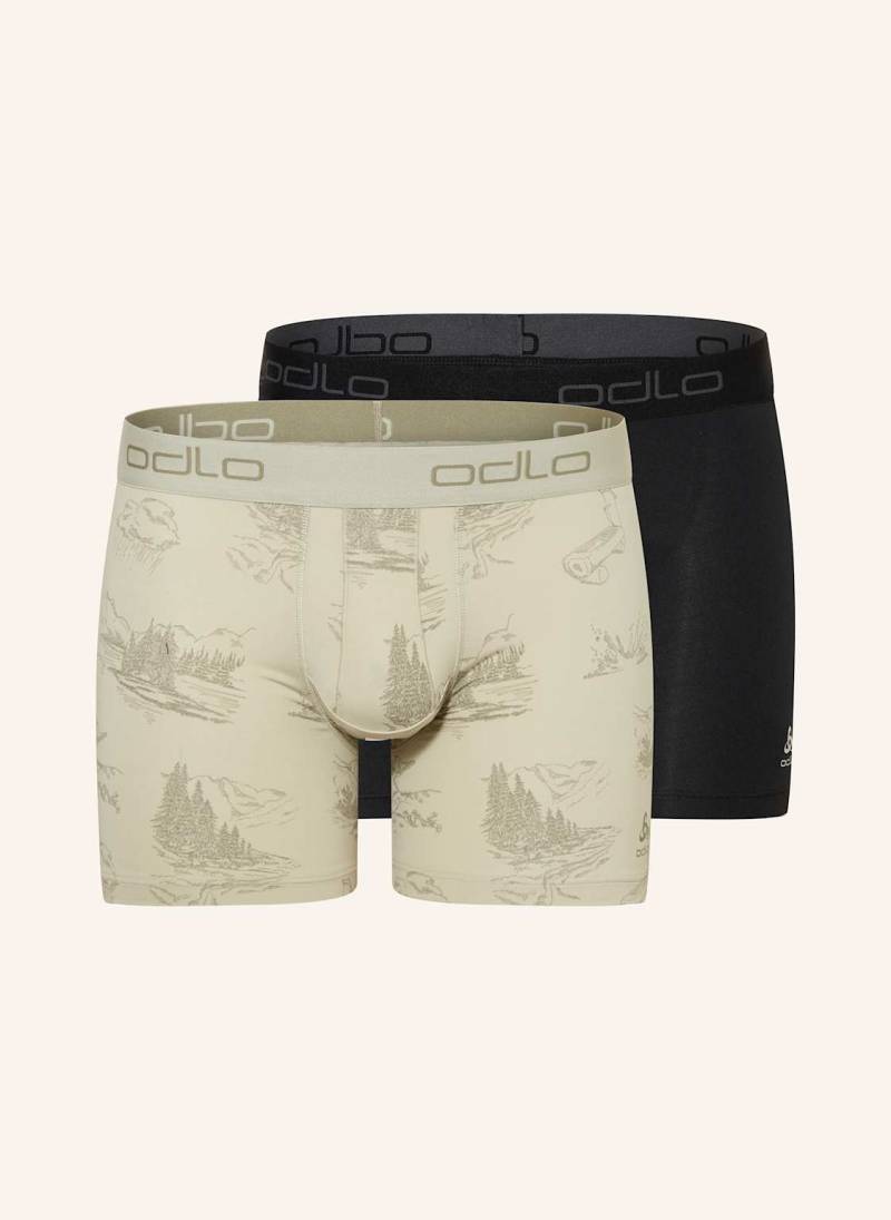 Odlo 2er-Pack Funktionswäsche-Boxershorts Active F-Dry Graphic schwarz von Odlo