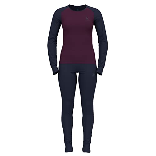 Odlo Damen Active Warm Eco Baselayer-Set, Diving Navy-Pickled Beet, L von Odlo