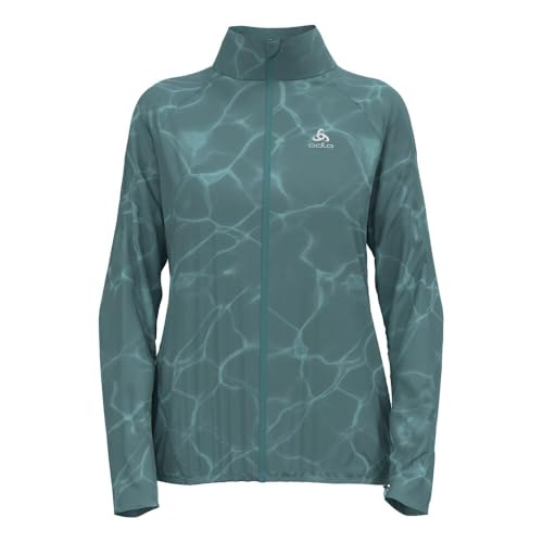 Odlo Damen Zeroweight Print Jacket Laufbekleidung Laufjacke Arctic - Blaugrau M von Odlo