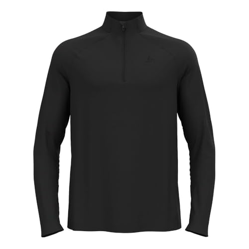 Odlo Herren Essential 1/2 Zip Mid Layer Laufbekleidung Longsleeve Black - Black - Schwarz L von Odlo