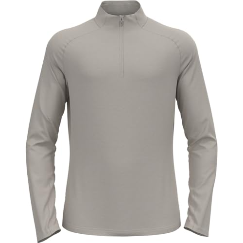 Odlo Herren Essentials CW 200 Zip Longsleeve, Silver Cloud Melange, XL von Odlo