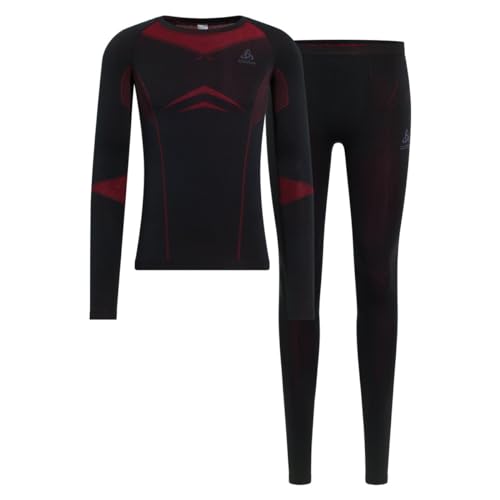 Odlo Herren Fundamentals Performance Warm Set, Black-Chinese red, L von Odlo