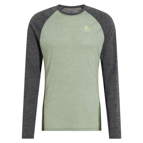 Odlo Herren Funktionsshirt Natural Performance Matte Green-Dark Grey Melange L von Odlo