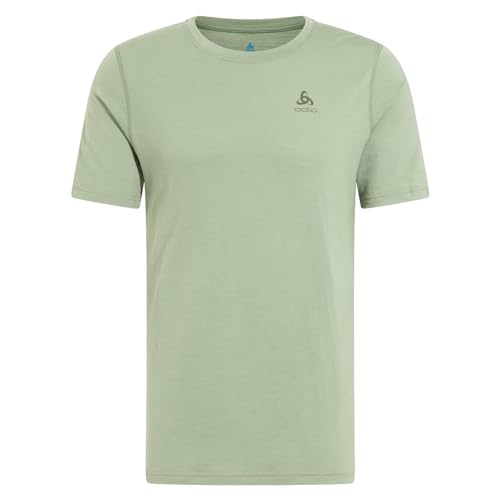 Odlo Herren Merino 200 Crew Neck T-Shirt, Matte Green, L von Odlo