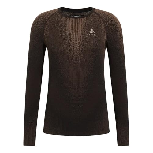 Odlo Herren Performance Warm Blackcomb Crew Neck Longsleeve Laufbekleidung Unterhemd Fudge - Braun XXL von Odlo