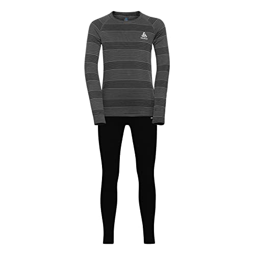 Odlo Kids Skiunterwäsche Set Thermounterwäsche Active Sports Underwear Warm, Farbe:Grau, Größe:116, Artikel:-15701 Grey Melange/Black von Odlo