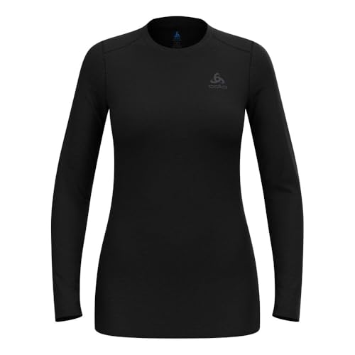 Odlo Damen Merino 160 Baselayer Crew Longsleeve Laufbekleidung Longsleeve Black - Schwarz L von Odlo