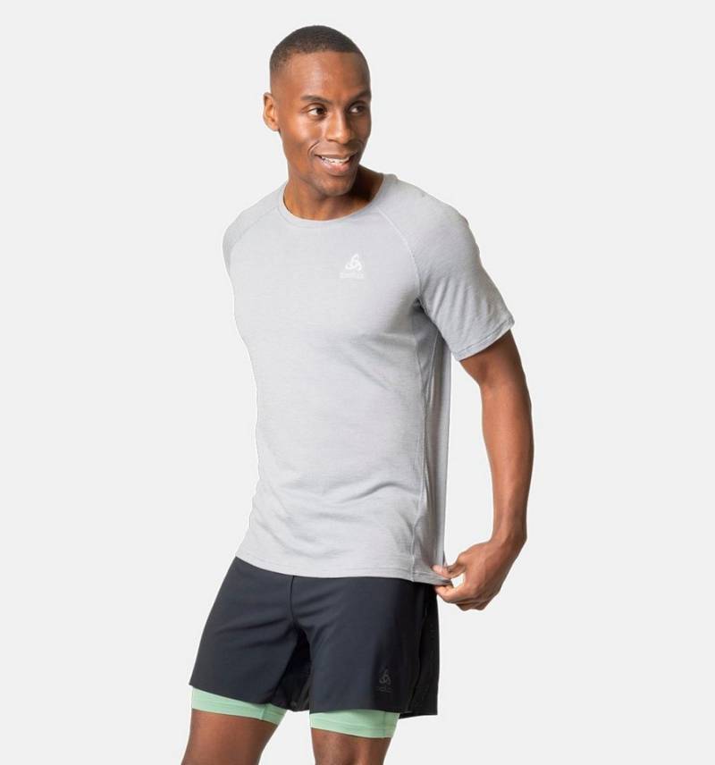 Odlo T-Shirt Wander-/Freizeit Crew Neck X-Alp PW 115 (Merino) grau Herren von Odlo