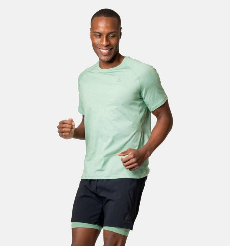 Odlo T-Shirt Wander-/Freizeit Crew Neck X-Alp PW 115 (Merino) lodengrün Herren von Odlo