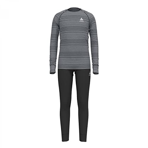 Odlo Unisex Kinder Active Warm Eco Baselayer-Set, Black-Grey Melange, 128 von Odlo