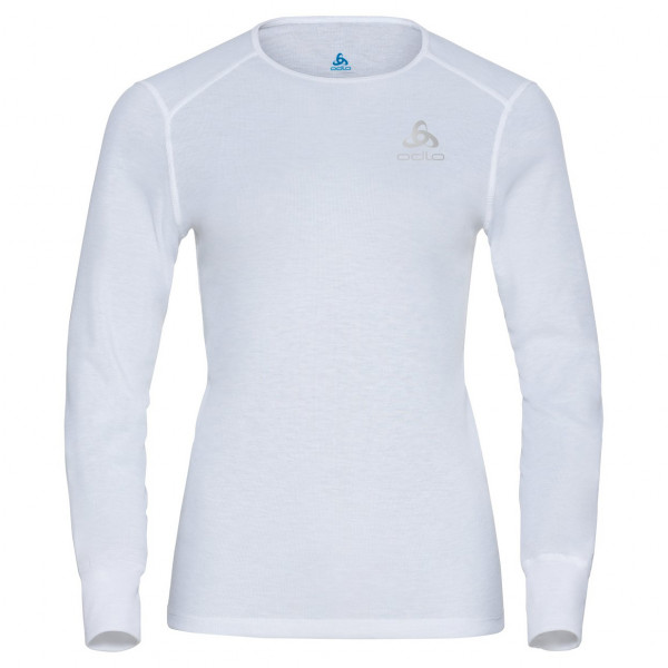Odlo - Women's BL Top Crew Neck L/S Active Warm Eco - Kunstfaserunterwäsche Gr M weiß/grau von Odlo