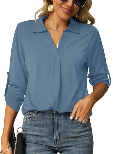 Odosalii Oversize Shirt Damen Blusen & Tuniken Für Damen Top Longshirt 3/4 Arm Sleeve Longbluse Work Business Outfit Odosalii Oversize Shirt Damen Blusen & Tuniken Für Damen Top Longshirt 3/4 Arm Sleeve Longbluse Work Business Outfit von Odosalii