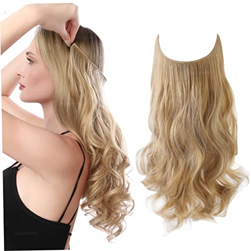 Clip in Pony Human Hair, Haarstücke Flip in Frauen Haarverlängerungen natürliche Welle Invisible Halo Hair Extensions M01 (16H613 Dirty Blonde), Klebeband in Haarverlängerungen von Odoukey