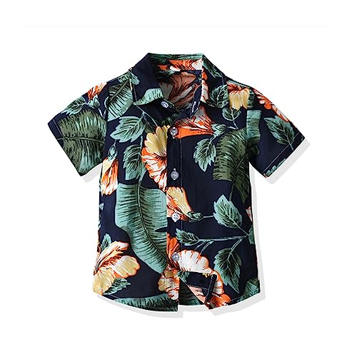 Junge Casual Strandhemd,Jungen Kurzarm Hawaii Hemd,Baby Sommer Hemden,Kleinkinder Blumenmuster T-Shirts,Kleinkind Button Down Freizeithemd,6 Monate-9 Jahre von Odziezet