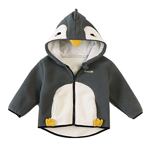Kleinkinder Reißverschluss Fleece-Hoodies Baby Kapuze Sweatshirt Jungen Mädchen Langarm Hoodie Jacke Mantel Kinder Dicke Warme Oberbekleidung Cartoon Cardigan Kapuzenjacke mit Ohren 1.5-6 Jahre von Odziezet