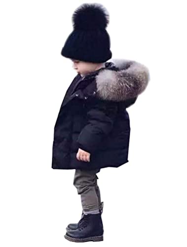 Odziezet Baby Daunenjacke Jungen Winterjacke mit Pelzkragen warm Mädchen Daunenmantel Trenchcoat Dick 1-6 Jahre alt von Odziezet