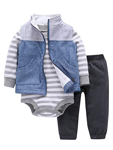 Odziezet Baby Kleidung Set Jungen Romper Langarm Sweatjacke Mädchen Outfits Hoodie Kombination, 24 Monate von Odziezet