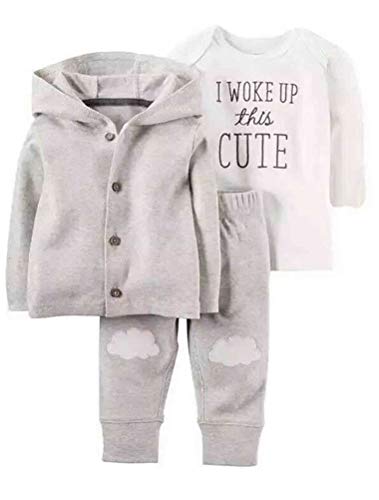 Odziezet Baby Kleidung Set Jungen Romper Langarm Sweatjacke Mädchen Outfits Hoodie Kombination, 6 Monate von Odziezet