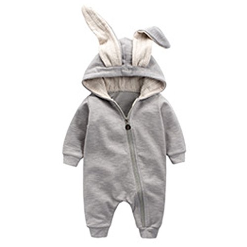 Odziezet Baby Overall Langarm Baumwolle Strampler Hase Ohren Kapuzenpullover Romper Jumpsuit Herbst Spielanzug 1-18 Monate von Odziezet