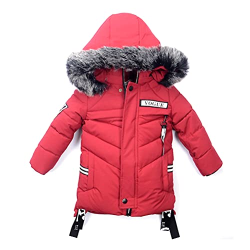 Odziezet Baby Steppjacke Jungen mit Kunstfell Dicke Kinderjacke Winterjacke Warme Gegütterte Kapuzenjacke 2-7 Jahre alt von Odziezet