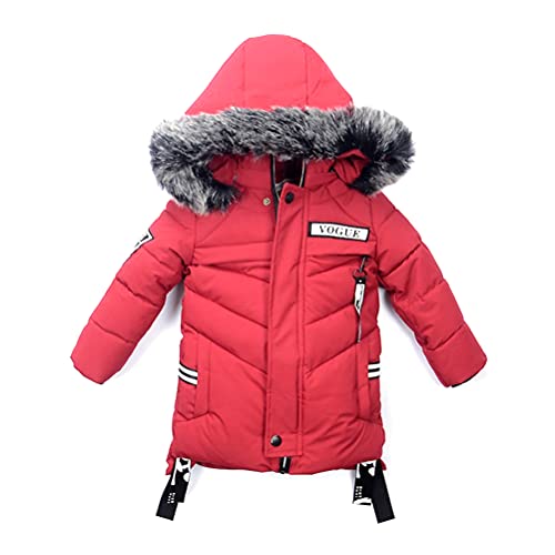 Odziezet Baby Steppjacke Jungen mit Kunstfell Dicke Kinderjacke Winterjacke Warme Gegütterte Kapuzenjacke 2-7 Jahre alt von Odziezet