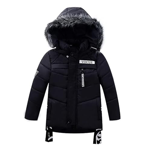 Odziezet Baby Steppjacke Jungen mit Kunstfell Dicke Kinderjacke Winterjacke Warme Gegütterte Kapuzenjacke 2-7 Jahre alt von Odziezet