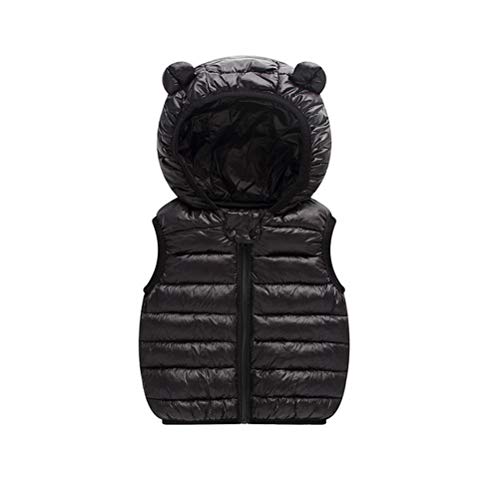 Odziezet Baby Weste Steppweste mit Kapuzen Unisex Daunenweste Winter Schwarz 24-36 Monate von Odziezet