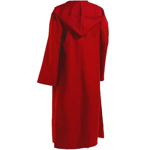Odziezet Herren Umhang mit Kapuze Damen Mittelalter Mantel Mann Halloween Cosplay Costume Herr Weihnachten Kapuzenumhang Erwachsene Hoodies Robe Kostüme Männer Karneval Kapuzenrobe (Großes Rot,XL) von Odziezet